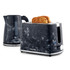 Marble Kettle & Toaster Set – White/Black