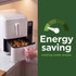 Family cooking in a bright kitchen with a white countertop appliance