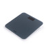 Grey digital bathroom scale with LCD display, angled view