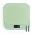 Green digital kitchen scale with LCD display and two AA batteries