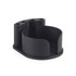 Black plastic organiser with slots for holding items, shown empty.