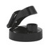 Black flip lid for water bottle, shown open