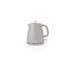 Taupe ribbed electric kettle with handle, displayed on white background