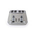 Four-slice taupe toaster with ribbed design, Salter branding, front view.