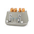 Taupe 4-slice toaster with ribbed design and slices of seeded bread