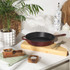 Red Salter cast iron frying pan shown from above