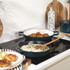 Green-handled cast iron 26 cm fry pan, Salter Chester collection, shown in retail packaging