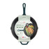Green-handled cast iron 26 cm fry pan, Salter Chester collection, shown in retail packaging