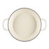 Cream oval casserole dish viewed from above, showing two side handles.