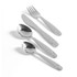 Children’s silver stainless steel cutlery set with animal engravings, four pieces