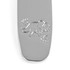Children’s silver spoon handle with embossed triceratops dinosaur design