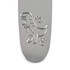Children’s silver spoon handle with engraved dinosaur and paw prints