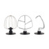 Set of three metal stand mixer attachments: whisk, beater, and dough hook