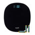 Black digital bathroom scale with batteries included, LCD display shows 0.0kg