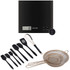 Kitchen utensil set with digital black scale, whisks, spatulas and sieves