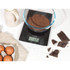 Kitchen scale measuring milk in glass bowl, for liquids in ml or fl oz