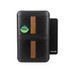 Black dual air fryer with wood-effect handles, PFAS free label visible on drawer.