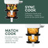 White dual air fryer with wood-effect handles on kitchen counter, lifestyle setting