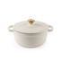 Cream casserole dish, top view showing two side handles and Salter branding