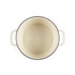 Cream oval casserole dish viewed from above, showing empty interior and side handles