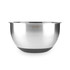 Silver stainless steel mixing bowl with black base, showing Salter branding