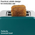 Elder 2 Slice Toaster, 6 Levels Of Variable Browning, 850 W, Teal, Wood 