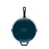 Green cast iron frying pan, Salter branding visible, shown base-up