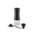 Black manual coffee grinder with removable handle, Salter branding, product image.