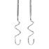 Pair of stainless steel dough hooks for electric hand mixer, shown on white background