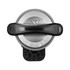 Stainless steel electric soup kettle, top view with locked black handle