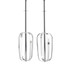 Pair of stainless steel hand mixer beaters shown upright on white background