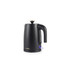 Black and gold electric kettle with side water gauge, shown upright on white background