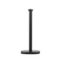 Black upright paper towel holder with round base, shown front-facing