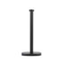 Black upright paper towel holder with round base, shown front-facing