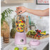 Pink Salter countertop blender with glass jug, shown upright for product listing.