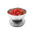 Digital kitchen scales with stainless steel bowl of fresh strawberries on display