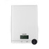 White digital kitchen scale with LCD display, Salter logo, and included battery shown