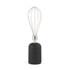 Black and gold electric whisk upright on white background