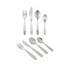 Children’s stainless steel cutlery set with animal engravings, four pieces shown.