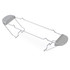 Expandable grey and chrome shelf organiser, shown angled on white background