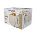 Box for Salter retro cream 2-slice toaster, packaging highlights product features.