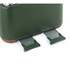 Green toaster base showing two extended crumb trays