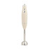 Cream hand blender with stainless steel stem, shown upright on white background