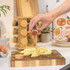 Bamboo knife block with Salter logo, viewed from above