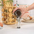 Empty glass spice jar with shaker insert and separate bamboo lid