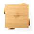 Bamboo knife block with Salter logo, viewed from above