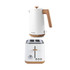 White kettle and 2-slice toaster set with wood-effect accents