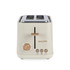 Salter 2-slice beige toaster with gold controls, front view