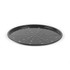 Black non-stick pizza tray with holes for crispier baking