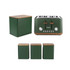 Green Salter four-slice toaster and matching kitchen storage canisters with wood-effect lids